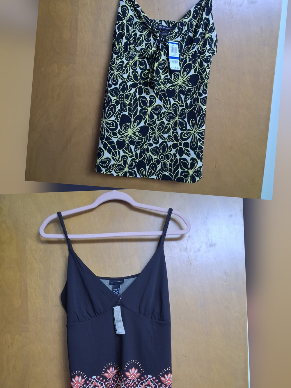 Lot Of 2 New Tops. Brown Orange New York And Co Large. Inc International XL